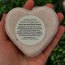 *NEW* Eucalyptus Hearts Valentine's Day Luxurious Bath Bombs - Colored with Beet Root and Dragon Fruit